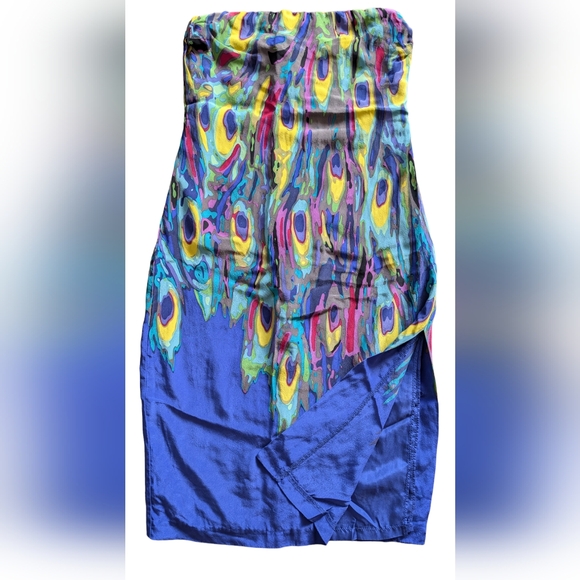 Trina Turk dress, Size 0, Royal blue/ Multicolor. - Picture 8 of 10